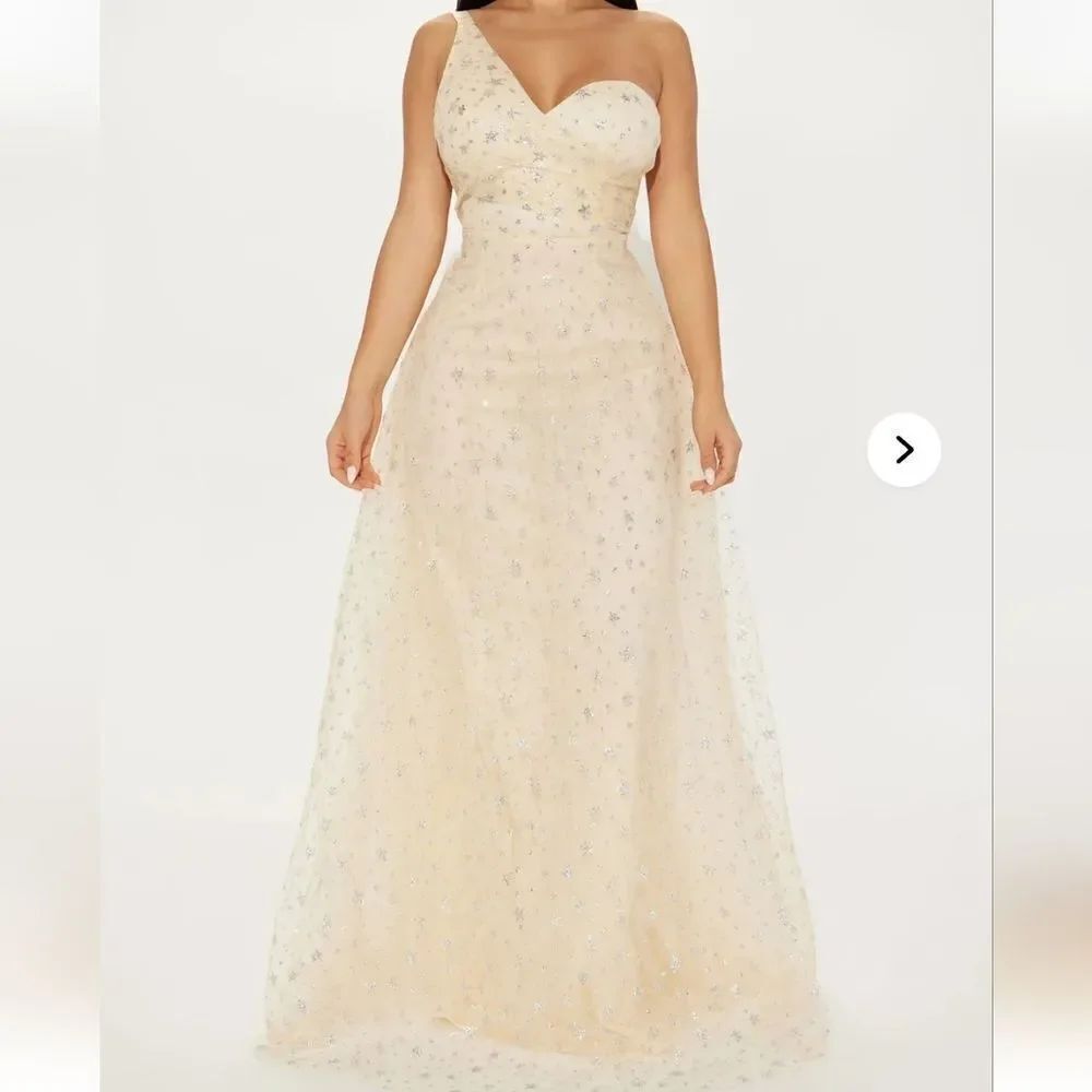 Elegant Cream Evening Gown